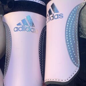 adidas Pink and Gray Kids Shin Guards
